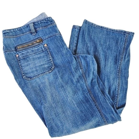 Tommy Hilfiger sz 16 wide leg Trouser pants denim jeans 6 pocket - Picture 3 of 9